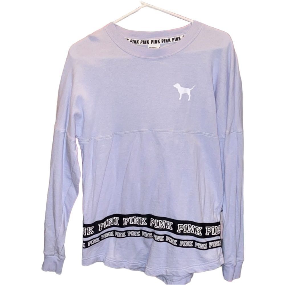 •PINK• VS PINK LAVENDER CREW XS WITH PINK LOGO AROUND BOTTOM EDGE. Like new EUC